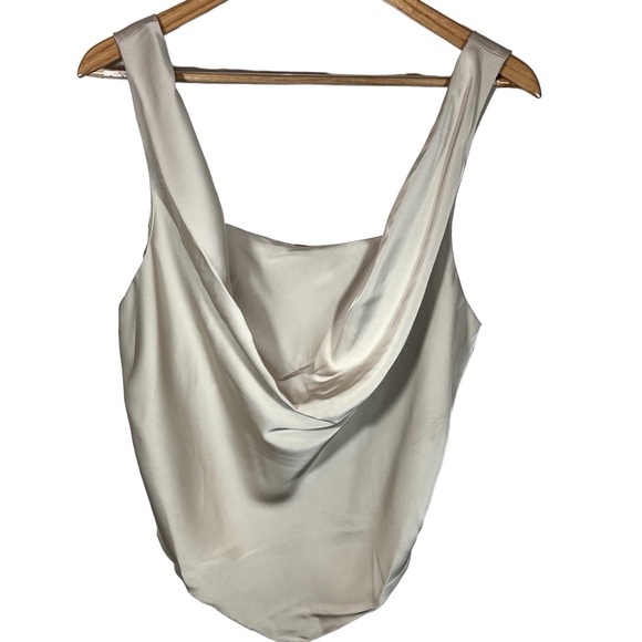 NWT Rachel Zoe Cream Satin Cowl Neck Camisole Tank Top - Picture 3 of 7